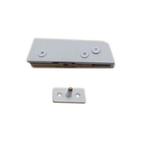 Dobradiça inferior + pivô para porta pivotante de vidro temperado blindex - Branco