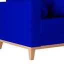 Ver imagem 4 de Poltrona Beny Base Fixa em Madeira Sala de Estar Veludo Azul Marinho