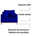 Ver imagem 2 de Poltrona Beny Base Fixa em Madeira Sala de Estar Veludo Azul Marinho