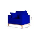 Ver imagem 7 de Poltrona Beny Base Fixa em Madeira Sala de Estar Veludo Azul Marinho