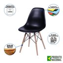 Ver imagem 4 de Kit 6 Cadeiras Jantar Eames Eiffel Pés de Madeira com Assento Preto