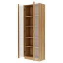 Ver imagem 6 de Armario Multiuso 2 Portas Vidro 171x60 Cm Am3112 Amendoa Tecno Mobili