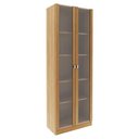 Ver imagem 1 de Armario Multiuso 2 Portas Vidro 171x60 Cm Am3112 Amendoa Tecno Mobili