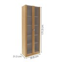 Ver imagem 3 de Armario Multiuso 2 Portas Vidro 171x60 Cm Am3112 Amendoa Tecno Mobili