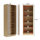 Ver imagem 7 de Armario Multiuso 2 Portas Vidro 171x60 Cm Am3112 Amendoa Tecno Mobili