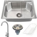 Ver imagem 1 de Cuba para cozinha gourmet com acessórios Guarani e Torneira misturador monocomando inox Tocantins