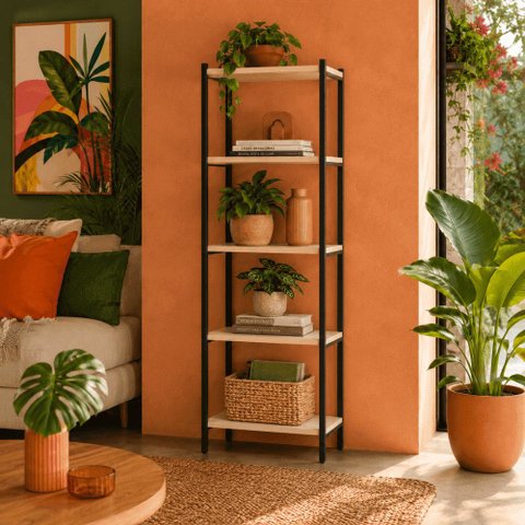 Estante para Livros em Aço Industrial 5 Prateleiras Klm Store