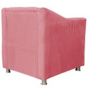 Ver imagem 3 de Poltrona Decorativa Tillak Tilla em Suede para Sala de Estar, Consultório e Recepção - Rose
