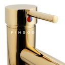 Ver imagem 3 de Torneira para banheiro cascata Misturador Monocomando Baixa Xingu Pingoo.casa - Dourado