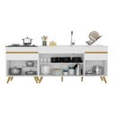 Ver imagem 4 de Kit 2 Balcões Gabinete Pia 150 Cm E Cooktop 70 Cm Veneza Gw Multimóveis Mp2073 Branco