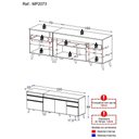 Ver imagem 3 de Kit 2 Balcões Gabinete Pia 150 Cm E Cooktop 70 Cm Veneza Gw Multimóveis Mp2073 Branco