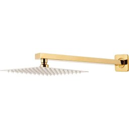 Ducha Chuveiro Inox 20cm com Braço 40cm Mundaú Pingoo.casa - Dourado - 1