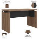 Ver imagem 3 de Mesa para Escritório Home Office 145cm Unik A02 Nogal Preto - Lyam Decor