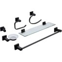 Ver imagem 1 de Acessórios para Banheiro Quadrado 6 peças São Francisco Pingoo.casa - Preto