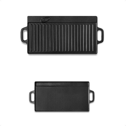 Chapa de Ferro Fundido Grill Reversível 51x23cm Fogão Forno Churrasqueira Mta 8320