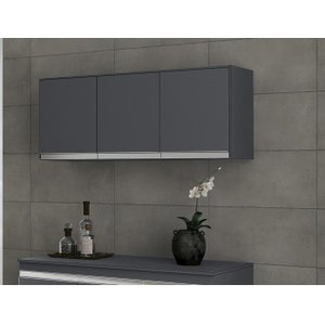 Armário de Cozinha Aéreo Andréia 120cm Cinza - AJL Móveis