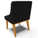 Ver imagem 7 de Cadeira Decorativa Sala de Jantar Base Fixa de Madeira Firenze Linho Preto/Castanho G19 - Gran Belo