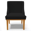 Ver imagem 6 de Cadeira Decorativa Sala de Jantar Base Fixa de Madeira Firenze Linho Preto/Castanho G19 - Gran Belo