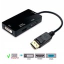 Ver imagem 3 de Adaptador Displayport X Dvi Vga Hdmi Fêmea Multiport 3x1 - Preto