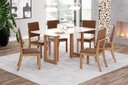 Ver imagem 2 de Mesa Jantar Yara 160 6 Cadeiras Milla Plus Caramelo - Henn