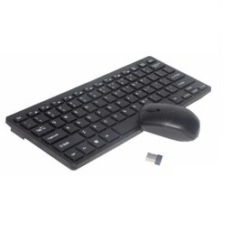 Kit Mini Teclado E Mouse Wireless Slim Plug Play 2.4ghz - Preto - 2