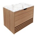Ver imagem 3 de Gabinete Banheiro 1 Porta 1 Gaveta 60Cm Suspenso Multimóveis Vcr10091 Amêndoa/Amêndoa/Mármore