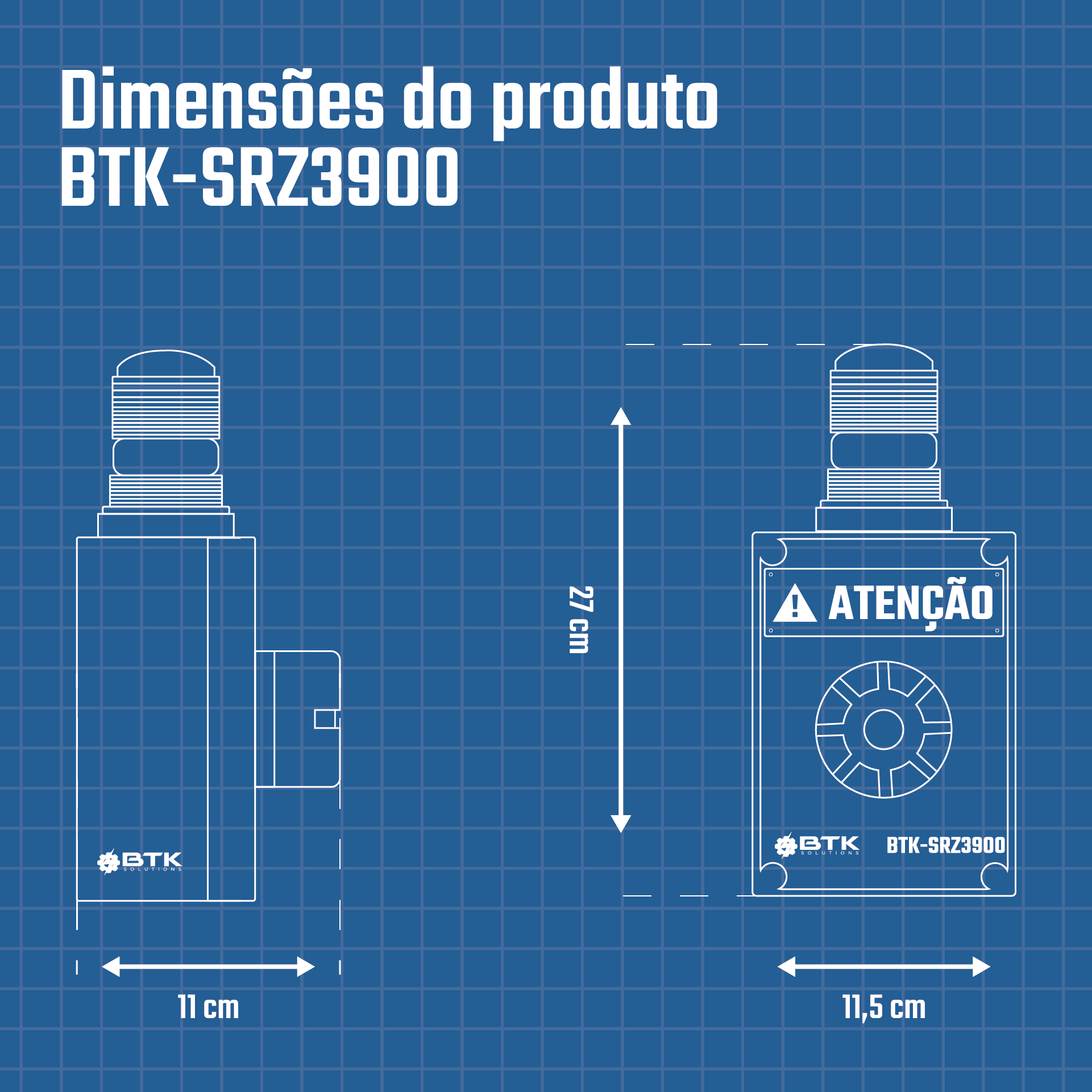 Conjunto audiovisual de alerta BTK-SRZ3900 Sinalizador de ATENÇÃO Máquinas / Equipamentos Aviso Pont - 4