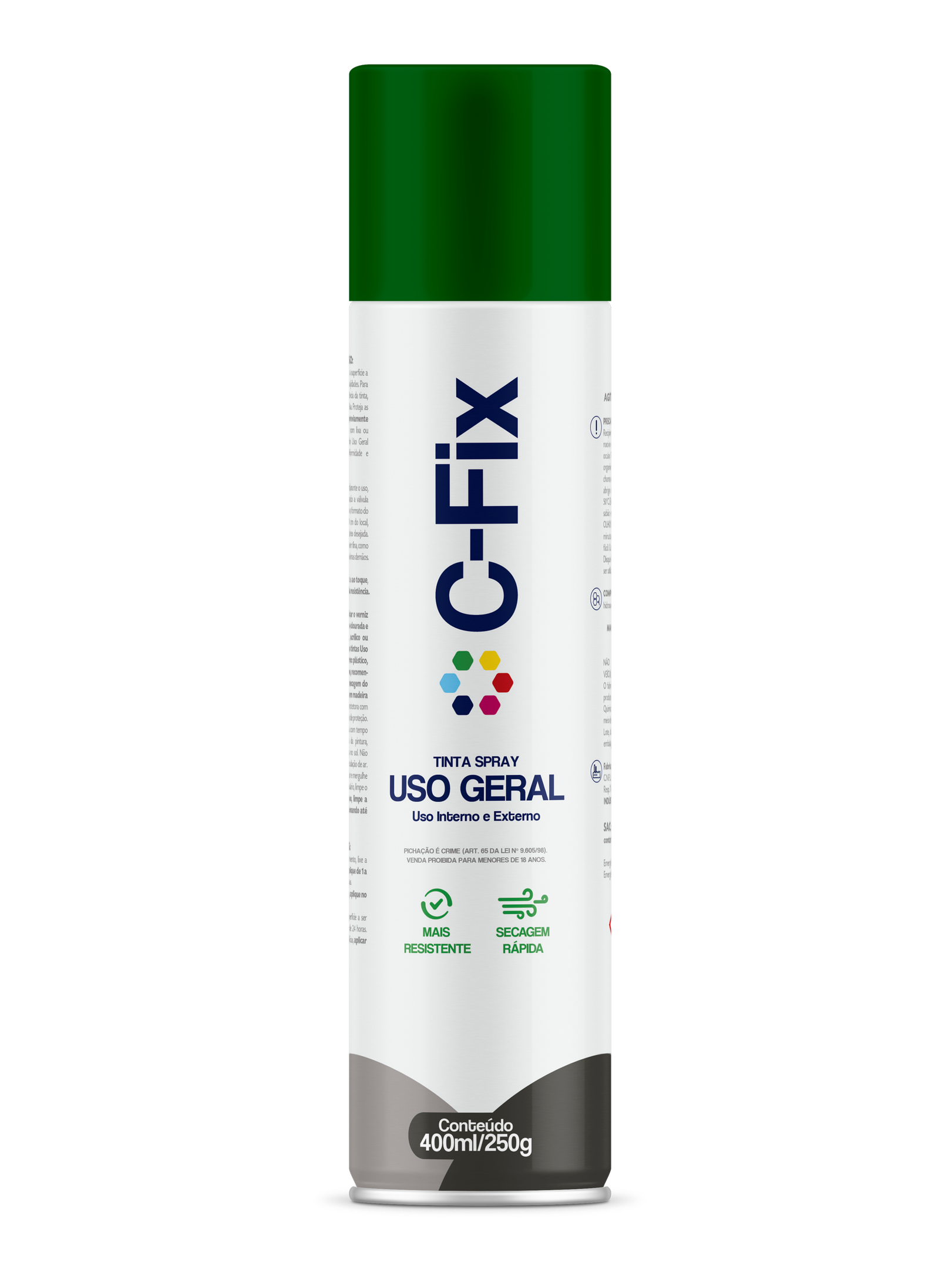 Tinta Spray Verde Escuro Uso Geral Interno e Externo 400ml C-fix ...