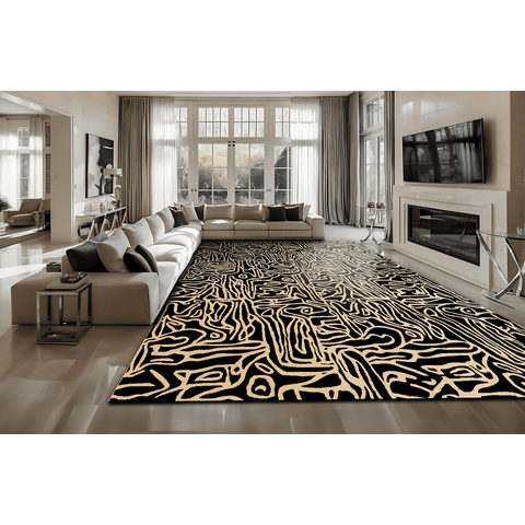 Tapete Rayza Marbella Cyclone Black Rupestre 0.60m X 2.30m
