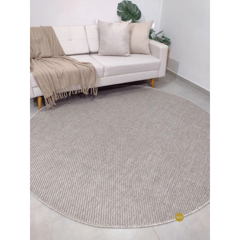 Tapete Sisal Sintetico Egípcio Redondo Bege 1625r Redondo 1,00m