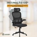 Ver imagem 2 de Cadeira Escritório Ergonômica B500 Luvinco Cor Preto com Suporte Lombar Estofado Mesh