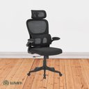 Ver imagem 2 de Cadeira Escritório Ergonômica B500 Luvinco Cor Preto com Suporte Lombar Estofado Mesh