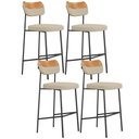 Ver imagem 1 de Kit 04 Banquetas Alta Bar Cozinha Sala Jantar Whisky Elira L02 Couríssimo Whisky Linho Bege - Lyam