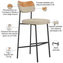 Ver imagem 4 de Kit 04 Banquetas Alta Bar Cozinha Sala Jantar Whisky Elira L02 Couríssimo Whisky Linho Bege - Lyam