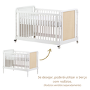 Ver imagem 6 de Berço em Madeira Maciça com Tela Rattan Cor Natural 2 em 1 Branco
