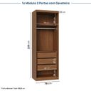 Ver imagem 6 de Guarda-Roupa Modulado 3 Peças 5 Portas Arani CabeCasa MadeiraOriginals Marrom/Cinamomo/Off White