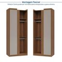 Ver imagem 5 de Guarda-Roupa Modulado 3 Peças 5 Portas Arani CabeCasa MadeiraOriginals Marrom/Cinamomo/Off White