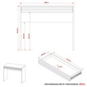 Ver imagem 4 de Escrivaninha Mesa de Escritório 90 Cm 1 Gaveta Ripado Amêndoa