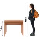 Ver imagem 6 de Escrivaninha Mesa de Escritório 90 Cm 1 Gaveta Ripado Amêndoa