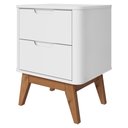 Ver imagem 1 de Mesa de Cabeceira 2 Gavetas Pes Madeira 50 cm Vicenza Branco Dcasa