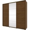 Guarda-Roupa de Casal 3 Portas Deslizantes Colina Henn - Castanho - 2