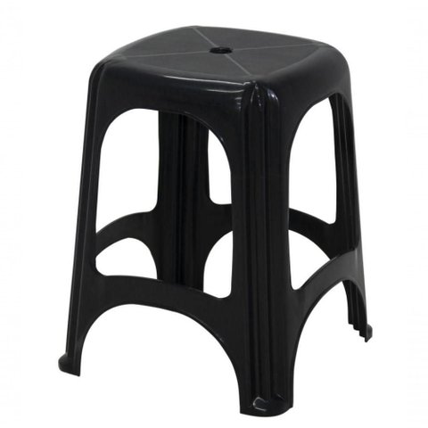 Kit 12 Banqueta Tramontina Niteroi em Polipropileno Preto