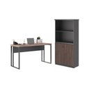 Ver imagem 1 de Conjunto de Escrivaninha e Armário Kit China Noce 2 Portas MDP 120cm Preto Casah