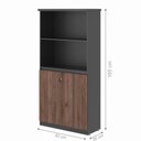 Ver imagem 3 de Conjunto de Escrivaninha e Armário Kit China Noce 2 Portas MDP 120cm Preto Casah
