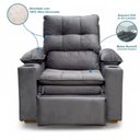 Ver mais imagens de Poltrona do Papai Reclinável Retrátil Bonari Veludo Cinza Grafite - Loja Sheep