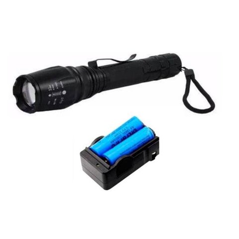 Lanterna Led Longo Alcance T6 Ultra Forte  2 Baterias B8477