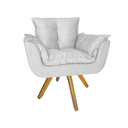 Ver imagem 3 de Jogo 2 Poltrona Estofada Base Giratória De Madeira Escritório Opala Suede Branco - LM DECOR