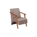 Ver imagem 1 de Poltrona Venus 1 Lugar Braço Madeira Maciça Tecido Suede Unidecor Cappuccino