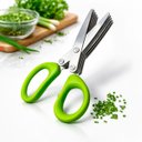 Ver imagem 1 de Tesoura Inox para Picar Alimentos Temperos e Ervas 5 Lâminas