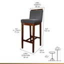 Ver imagem 3 de Kit 2 Banquetas Alta para Bancada Ilha Líbia Madeira Capuccino Suede Cinza Ccs